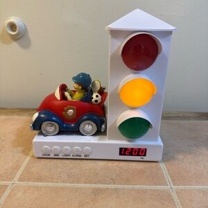 It's About Time Traffic Light Alarm Clock Nightlight Boy in Car Stoplight Tested